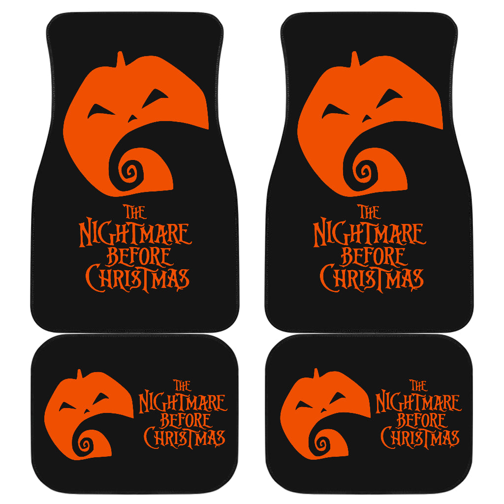Nightmare Before Christmas Cartoon Car Floor Mats - Pumpkin And The Hill Minimal Car Mats Ci093003