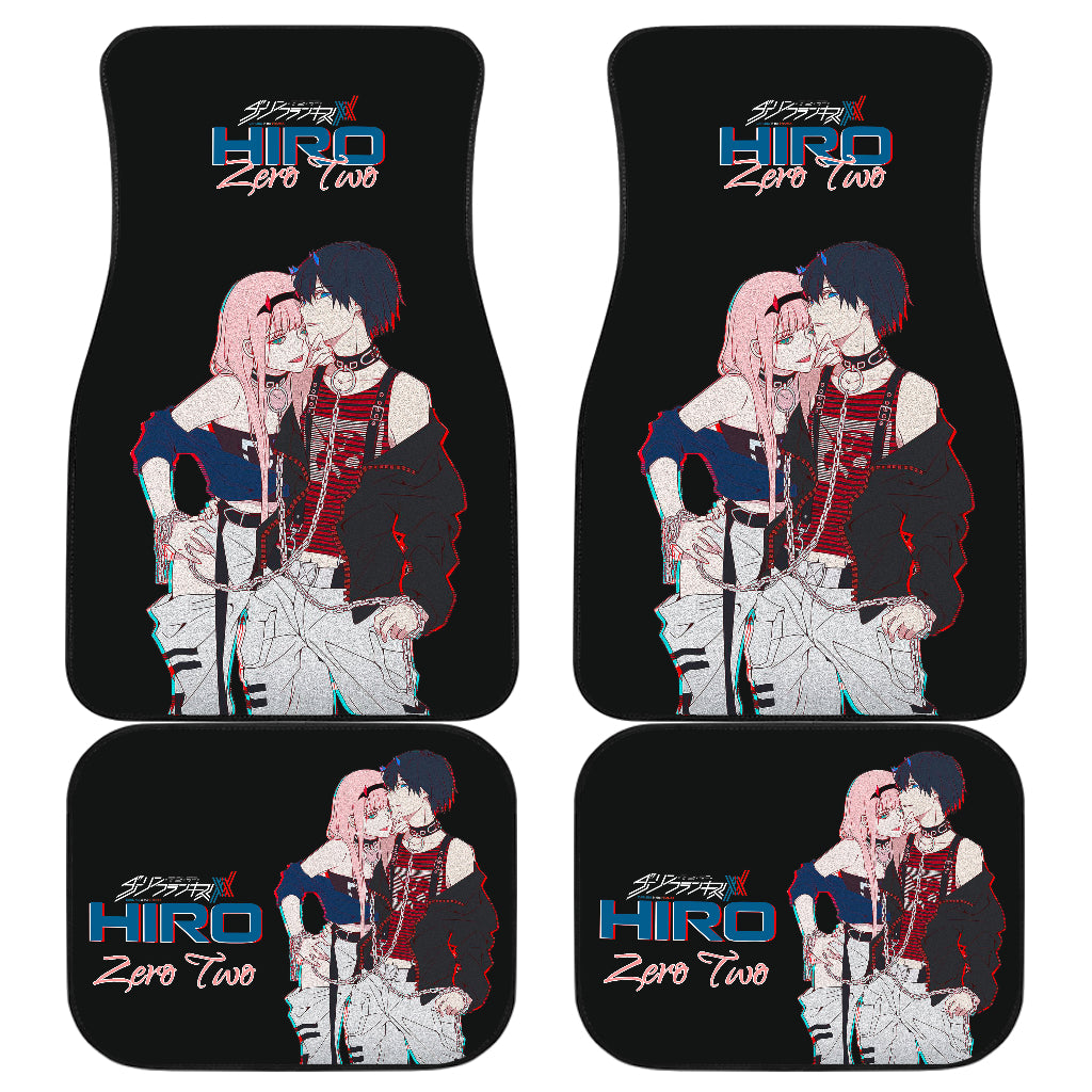 Zero Two Love Hiro Anime Black Car Floor Mats Fan Gift Ci0721