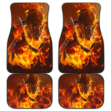 Load image into Gallery viewer, Horror Movie Car Floor Mats | Scary Freddy Krueger Flaming In Fire Car Mats Ci083021