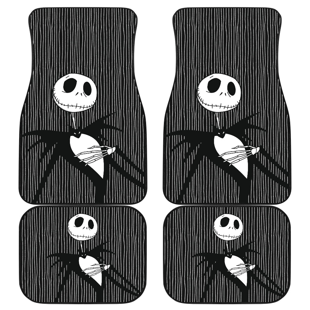 Nightmare Before Christmas Cartoon Car Floor Mats | Jack Skellington Portrait Introduction Car Mats Ci100703