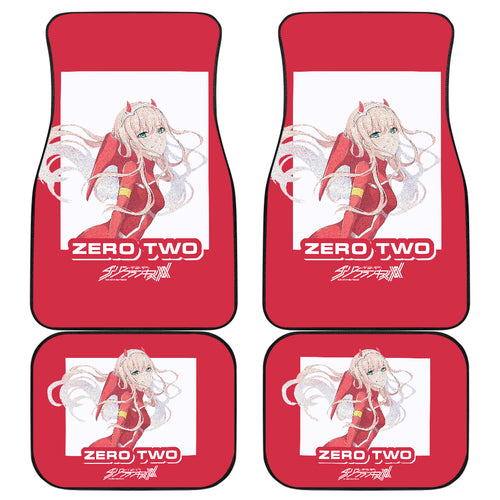 Zero Two Anime Pink Girl Car Floor Mats Anime Gift Ci0723