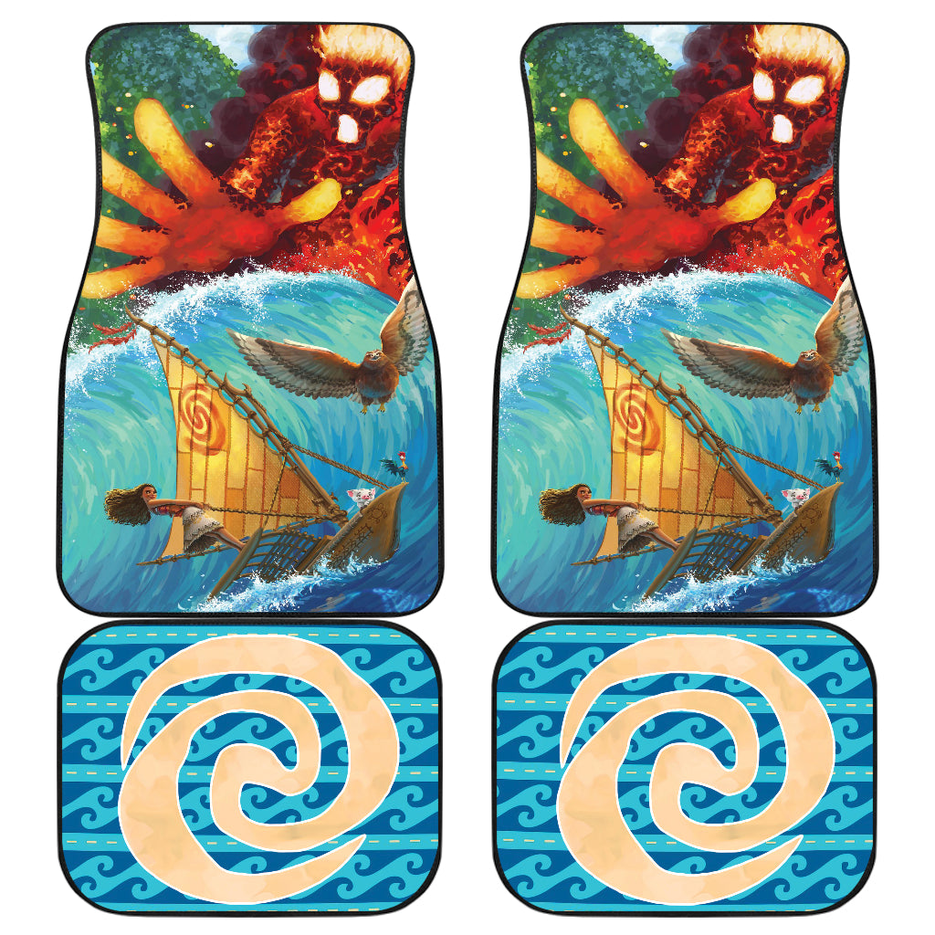 Moana Hawaiian Painting Car Floor Mats Car Accessories Ci221026-10a