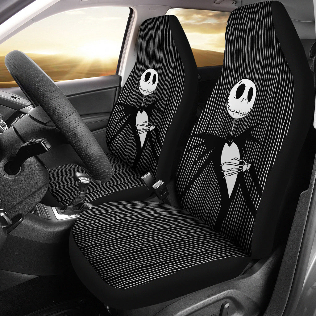 Nightmare Before Christmas Cartoon Car Seat Covers | Jack Skellington Portrait Introduction Seat Covers Ci100703
