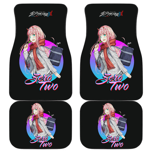 Zero Two Anime Girl Black Car Floor Mats Anime Gift Ci0724