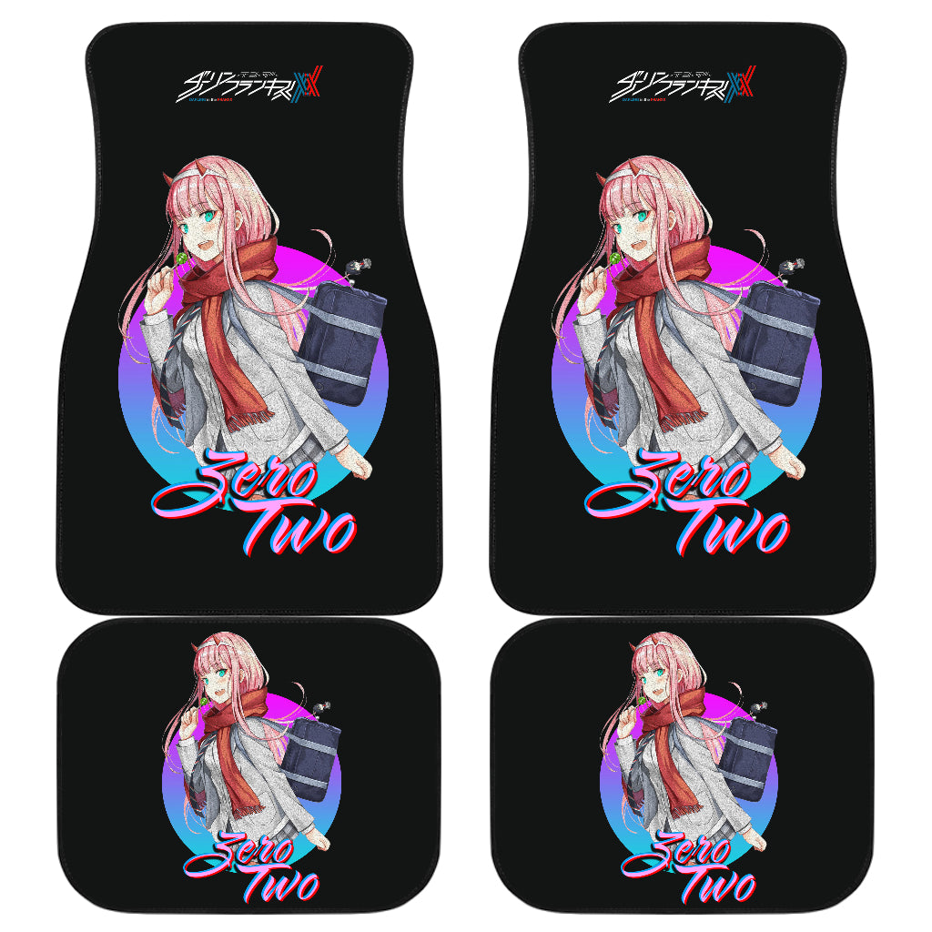 Zero Two Anime Girl Black Car Floor Mats Anime Gift Ci0724