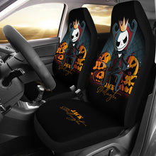 Load image into Gallery viewer, Nightmare Before Christmas Cartoon Car Seat Covers - Jack Skellington King On Throne With Pumpkin Artwork Seat Covers Ci100804