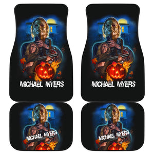 Horror Movie Car Floor Mats | Michael Myers Vs Laurie Strode Silent Night Car Mats Ci090321