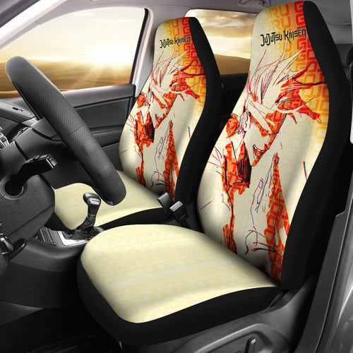 Satoru Gojo Jujutsu KaiSen Car Seat Covers Anime Yellow Seat Covers Ci0714