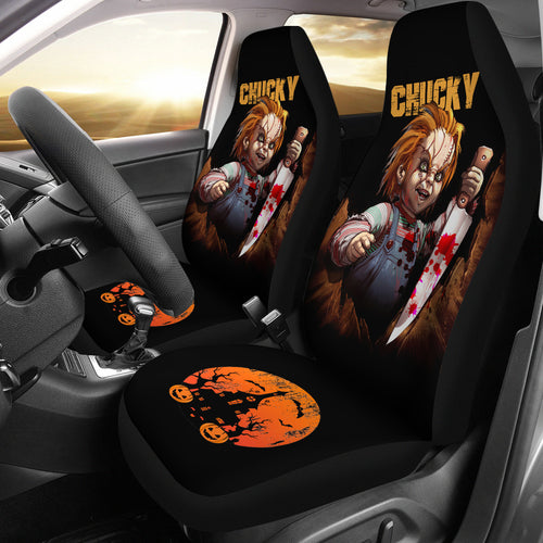 Chucky Horror Movie Iron Halloween Car Seat Covers Chucky Horror Film Car Accesories Ci091121
