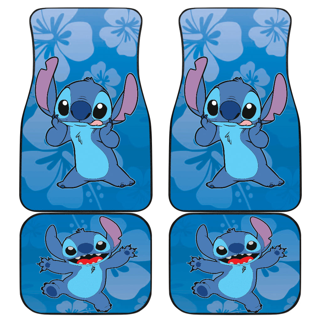 Stitch Car Floor Mats Stitch Hawaii Flowers Car Accessories Ci221108-05a