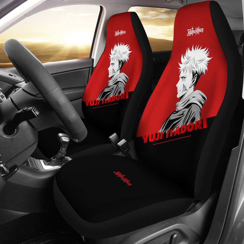 Yuji Itadori Anime Car Seat Covers Fan Art Jujutsu KaiSen Anime Otoku Seat Covers Ci0107