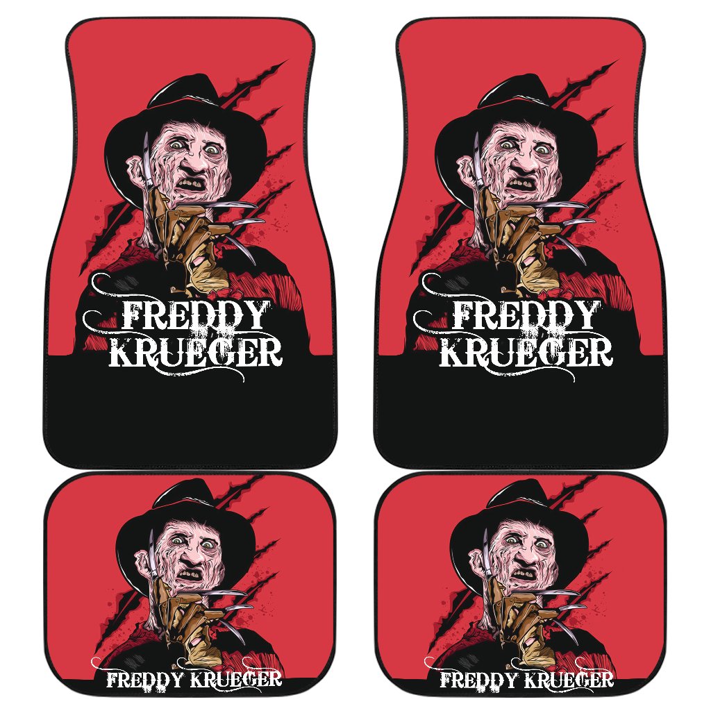 Horror Movie Car Floor Mats | Freddy Krueger Claw Black Red Car Mats Ci082721