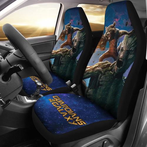 Groot And Rocket Guardians Of the Galaxy Car Seat Covers Movie Car Accessories Custom For Fans Ci22061307