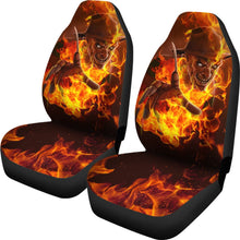 Load image into Gallery viewer, Horror Movie Car Seat Covers | Scary Freddy Krueger Flaming In Fire Seat Covers Ci083021