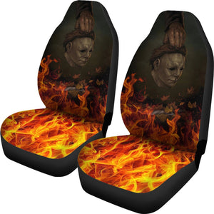 Horror Movie Car Seat Covers | Michael Myers Take Off Mask Fire Seat Covers Ci090821