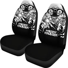 Load image into Gallery viewer, Horror Movie Car Seat Covers | Freddy Krueger Claw Glove Black White Scary Eyes Seat Covers Ci090121