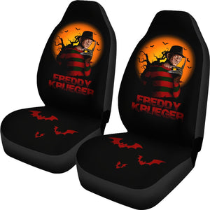 Horror Movie Car Seat Covers | Freddy Krueger With Other Villains Jason Seat Covers Ci083121