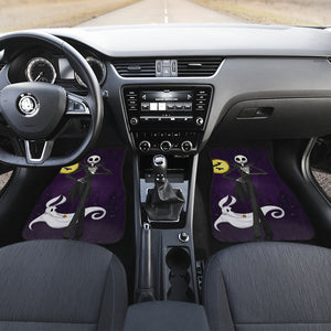 Nightmare Before Christmas Cartoon Car Floor Mats - Smiling Jack Skellington With Zero Dog Ghost Car Mats Ci092905