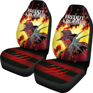 Horror Movie Car Seat Covers | Freddy Krueger Flaming In Fire Seat Covers Ci082721