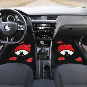 Naruto Anime Car Floor Mats - Itachi Moon Sitting Uchiha Symbol Akatsuki Cloud Car Mats Ci101601