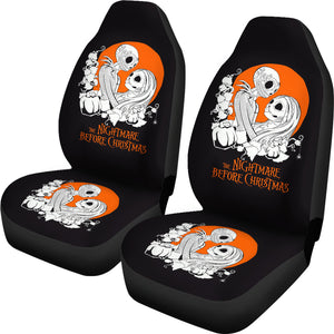 Nightmare Before Christmas Cartoon Car Seat Covers - Jack Skellington And Sally Unpainted Artwork Seat Covers Ci101203