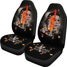 Load image into Gallery viewer, Horror Movie Car Seat Covers | Michael Myers Skull Maple Leaf Falling Seat Covers Ci090721