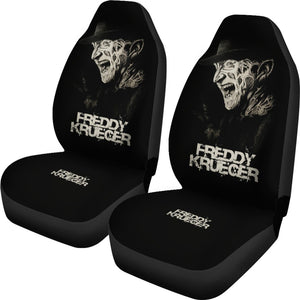 Horror Movie Car Seat Covers | Freddy Krueger Shouting Black White Seat Covers Ci082821