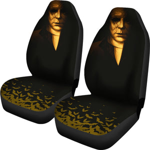 Horror Movie Car Seat Covers | Michael Myers Half Face Flying Bats Seat Covers Ci090821