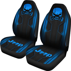 Jeep Skull Cosmos Blue Car Seat Covers Car Accessories Ci220602-08