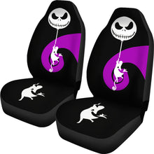 Load image into Gallery viewer, Nightmare Before Christmas Cartoon Car Seat Covers | Sally Silhouette Holding Jack Head Balloon Seat Covers Ci100605
