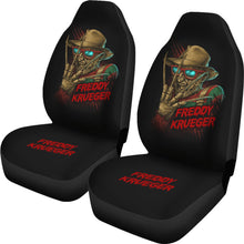Load image into Gallery viewer, Horror Movie Car Seat Covers | Funny Freddy Krueger Wearing Glasses Seat Covers Ci083121