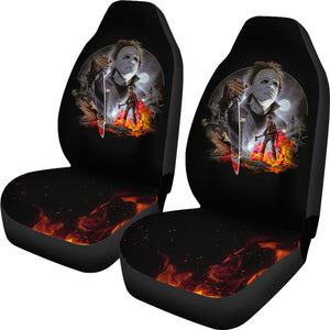 Horror Movie Car Seat Covers | Michael Myers Scary Moon Night Seat Covers Ci090421