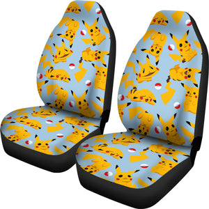 Pikachu Red Seat Covers Pokemon Pattern Anime Car Seat Covers Ci102704