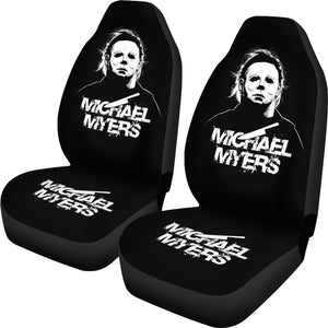 Horror Movie Car Seat Covers | Michael Myers Knife Black White Seat Covers Ci090221