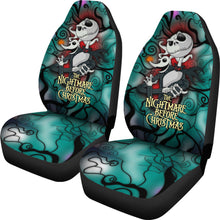 Load image into Gallery viewer, Nightmare Before Christmas Cartoon Car Seat Covers - Evil Jack Skellington And Zero Dog Trippy Background Seat Covers Ci101101