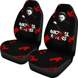 Horror Movie Car Seat Covers | Michael Myers Red Blood Black White Seat Covers Ci090321