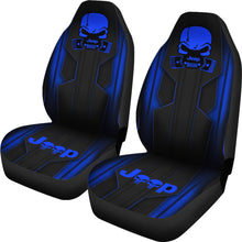 Load image into Gallery viewer, Jeep Skull Hydro Blue Color Car Seat Covers Car Accessories Ci220602-01