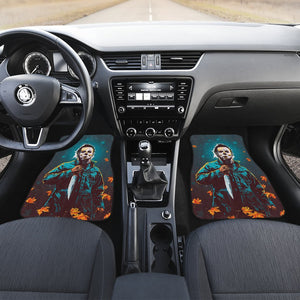 Horror Movie Car Floor Mats | Michael Myers In Forest Leaves Patterns Car Mats Ci090221