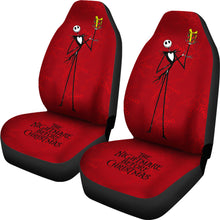 Load image into Gallery viewer, Nightmare Before Christmas Cartoon Car Seat Covers - Jack Skellington Holding Gift Red Snowflake Seat Covers Ci101104