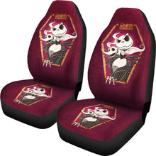 Load image into Gallery viewer, Nightmare Before Christmas Cartoon Car Seat Covers - Jack Skellington Smiling With Zero Dog Red Seat Covers Ci100904