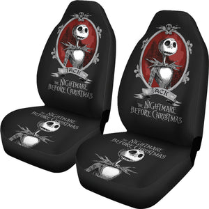 Nightmare Before Christmas Cartoon Car Seat Covers - Funny Old Jack Skellington Portrait Seat Covers Ci100903