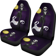 Load image into Gallery viewer, Nightmare Before Christmas Cartoon Car Seat Covers - Smiling Jack Skellington With Zero Dog Ghost Seat Covers Ci092905