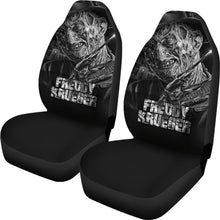 Load image into Gallery viewer, Horror Movie Car Seat Covers | Freddy Krueger Portrait Black White Seat Covers Ci083021