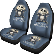 Load image into Gallery viewer, Nightmare Before Christmas Cartoon Car Seat Covers - Jack Skellington Thinking Light Yellow Moon Seat Covers Ci101205