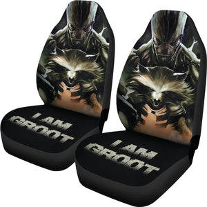 Groot And Rocket Guardians Of the Galaxy Car Seat Covers Movie Car Accessories Custom For Fans Ci22061304