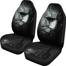 Load image into Gallery viewer, Horror Movie Car Seat Covers | Michael Myers Face House On Hill Seat Covers Ci090821