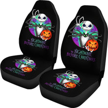 Load image into Gallery viewer, Nightmare Before Christmas Cartoon Car Seat Covers | Jack Skellington With Pumpkin Artwork Seat Covers Ci100705