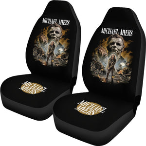 Horror Movie Car Seat Covers | Michael Myers And Laurie Strode Slilent Town Seat Covers Ci090321