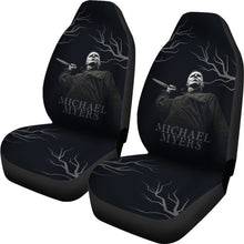 Load image into Gallery viewer, Horror Movie Car Seat Covers | Michael Myers No Emotion Black White Seat Covers Ci090821