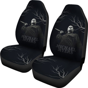 Horror Movie Car Seat Covers | Michael Myers No Emotion Black White Seat Covers Ci090821